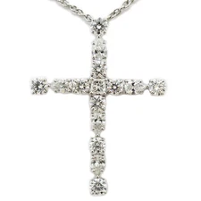 HARRY WINSTON Madonna Cross Small Necklace Diamond Pt950 P0038749