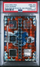 2023 PANINI SPECTRA BUILDING BLOCKS RELICS NEON ORANGE JOSH DOWNS 4/10 PSA 8