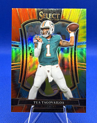 Select 2025 Tua Tagovailoa Tie Dye /25 Premier Level Prizm #181 Dolphins