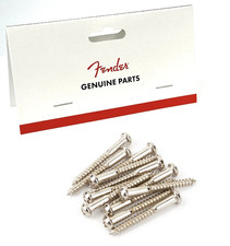 Genuine Fender Tremolo Bridge Screws NICKEL Vintage Style Strat 12-Pk 6 x 1 1/8"