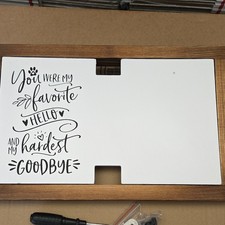 Dog Memorial Wooden Plaque - 'You Were My Favorite Hello' Rustic Framed Decor