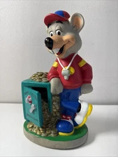 Showbiz Pizza Time Chuck E Cheese Coin Vault 9” Savings Piggy Bank with Stopper