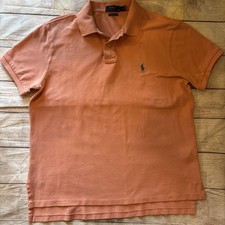 Polo Ralph Lauren Peach Orange Mens Size Large Polo Shirt Short Sleeve