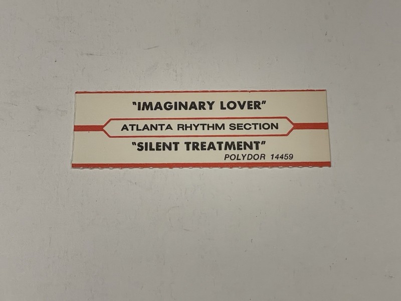 Jukebox Title Strip Atlanta Rhythm Section Imaginary Lover Silent Treatment