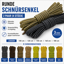 2 Paar Outdoor Schnürsenkel Rund 3mm Arbeit ...