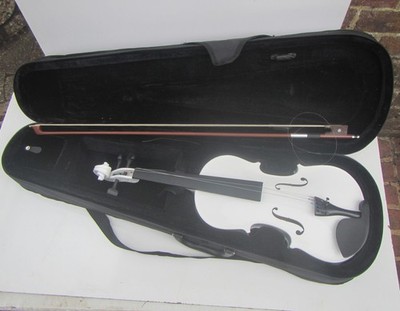 Gear4Music 34 V 100 Wh weiße Violine - 3/4 Größe