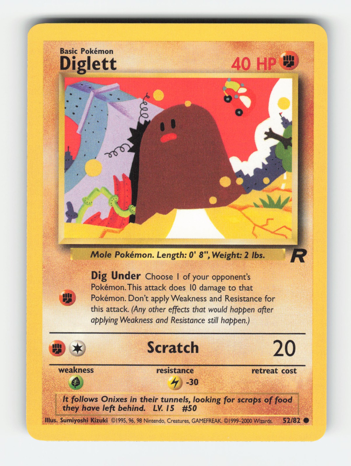 Team Rocket #52/82 Diglett Common Near Mint or Better