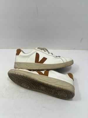 Veja Urca CWL Sneakers White Camel Leather Low Top Casual Shoes Mens Sz 12.5