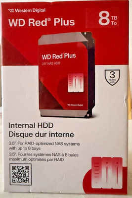 WD - Red Plus 8TB NAS Internal Hard Drive WD80EFPX (BRAND NEW SEALED)