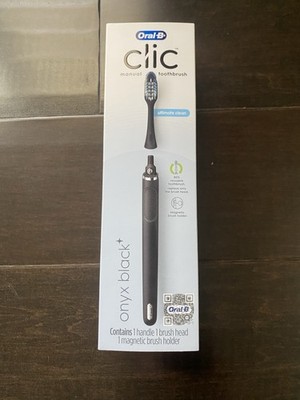 Oral-B Clic Manual Toothbrush - W/ Magnetic Brush Holder - Onyx Black NEW SEALED