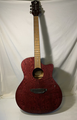 Luna GYP E QA TPP Gypsy Quilt Ash Grand Concert Acoustic Electric Guitar