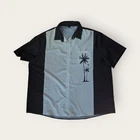 Men's White & Black Short Sleeve Palm Tree Collar Button Down Shirt 3XL