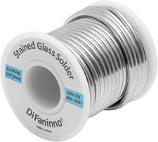 60/40 Solder for Stained Glass 3Mm 1/8" Dia. Net Weight 454G 1Lb Solid Core
