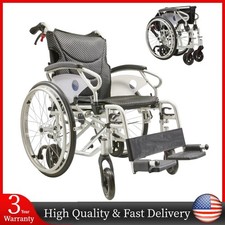 FDA Lightweight 21lb Portable Wheelchair 6-Tire All Terrain for Elderly Disabled