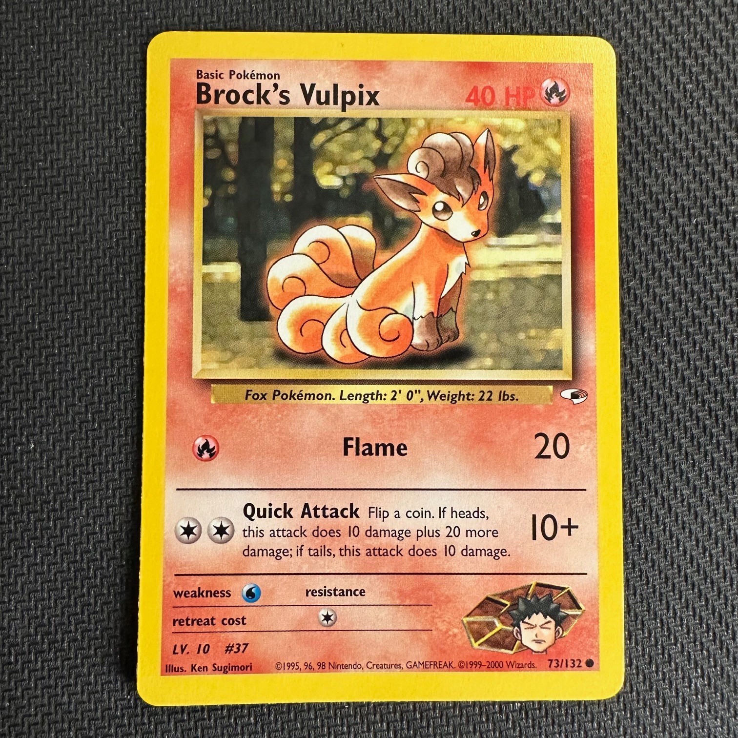 Brock's Vulpix 73/132 Gym Heroes Common Pokemon Card