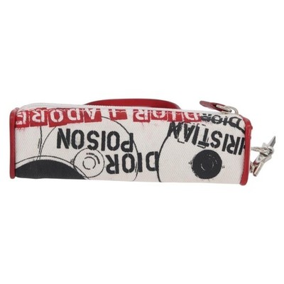 Christian Dior Hardcore Neck Pouch Canvas White Silver Auth