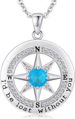S925 Necklace Gift for Wife |Compass Jewelry |Women Anniversary |Sterling Silver
