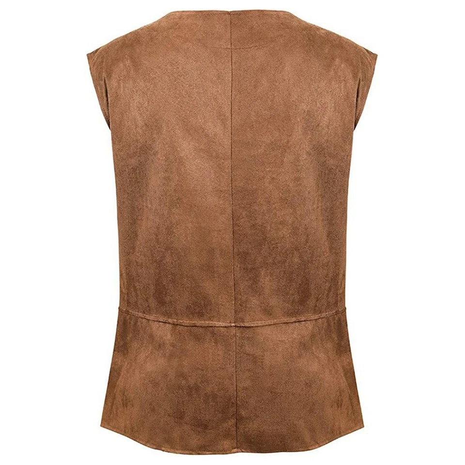 Elegant Men's Medieval Vest Pirate Costume Renaissance Steampunk Waistcoat - Image 3 of 4