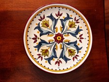 Bobby Flay Sevilla 6" Red Rim Canape Plate Set Of 8  See Photos 1 Has Imperfect