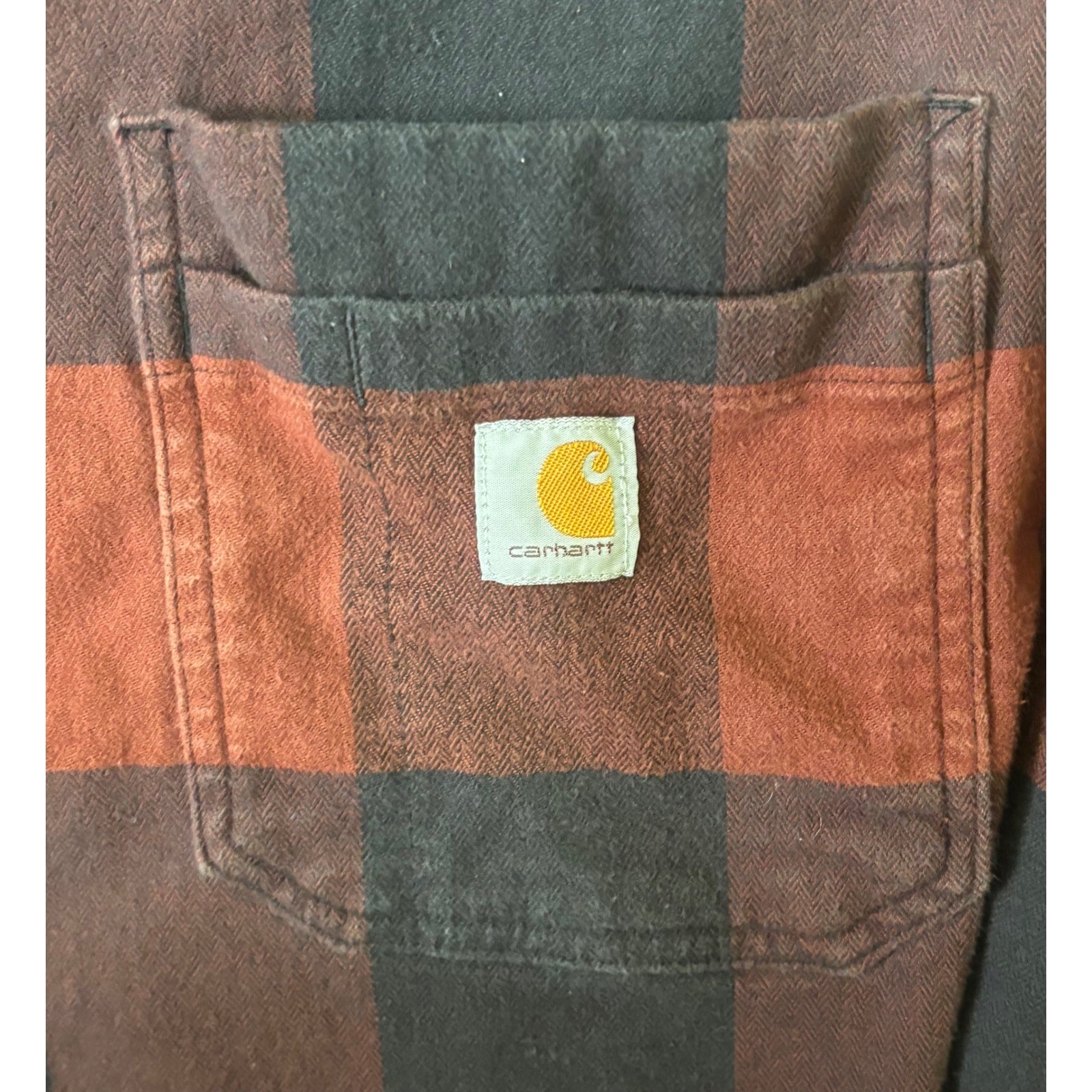 Carhartt Mens 4XL Relaxed Fit Buffalo Plaid Heavy Flannel Button Down Shirt thumbnail 3