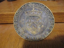 Max le Verrier bronze décoratif ancienne coupelle vide poche écu d'or Charles VI