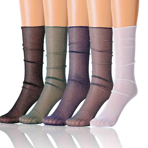 1 Paire mi bas socks sheer bleu ciel à cotes larges Taille 39/46 réf