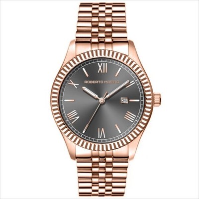 ROBERTO MARINO RM8923 Quartz Men Rose Gold Watch Stainless Steel 40mm Waterproof