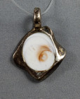 Vtg Sterling Silver Freeform Modernist Seashell Pendant (S28) — photo 1
