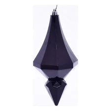 Vickerman Plastic Diamond Finial Ornaments in Candy Black (Set of 2)