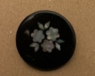 Antique - Paper Mache Button w Abalone Shell Inlay - Excellent Condition — photo 2