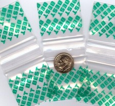 100 Apple baggies Green Best 1.5 x 1.5" mini zip bags 1515 reclosable