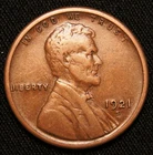 1921-S Lincoln Wheat Cent  VF