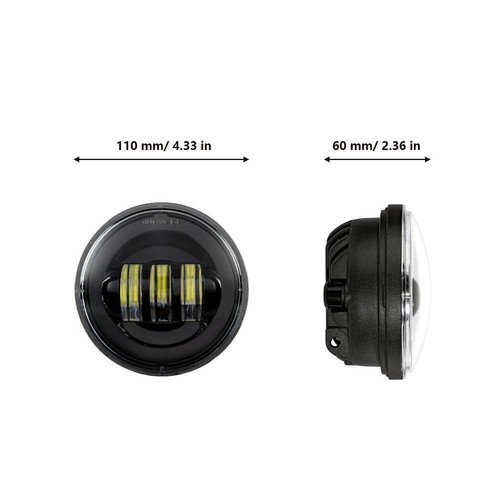 Luz de paso antiniebla LED negra de 4,5" para motocicleta Harley Sportster Softail - Imagen 9 de 12