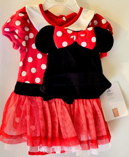 Disney Minnie Mouse Bebé Rojo Blanco Negro Lunares Tutú Vestido Disfraz Halloween