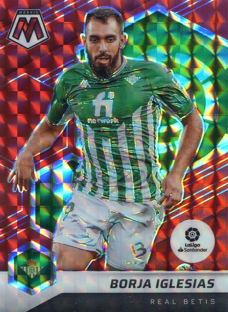 2021-22 Panini Mosaic La Liga Red Parallel #71 Borja Iglesias - Real Betis