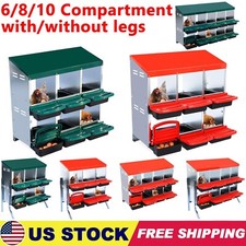 Nesting Box Chicken 6/8/10 Hole Chicken Nesting Roll Away Laying Box Egg Coop