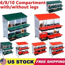 Nesting Box Chicken 6/8/10 Hole Chicken Nesting Roll Away Laying Box Egg Coop