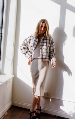 Anine Bing Creme Tweed Crop Jacke ''Adriana'' Größe Small S