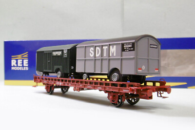 Wagon REE UFR Biporteur Calberson + SDTM SNCF Ep. IV – HO 1/87 – Neuf