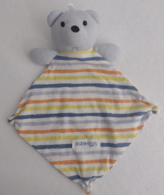 Max & Olivia Mini Lovey Small Size Security Blanket Gray Teddy Striped Blankie