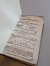 Rare - SERVANTS DIRECTORY OR HOUSE KEEPERS COMPANION by HANNAH GLASS 1760