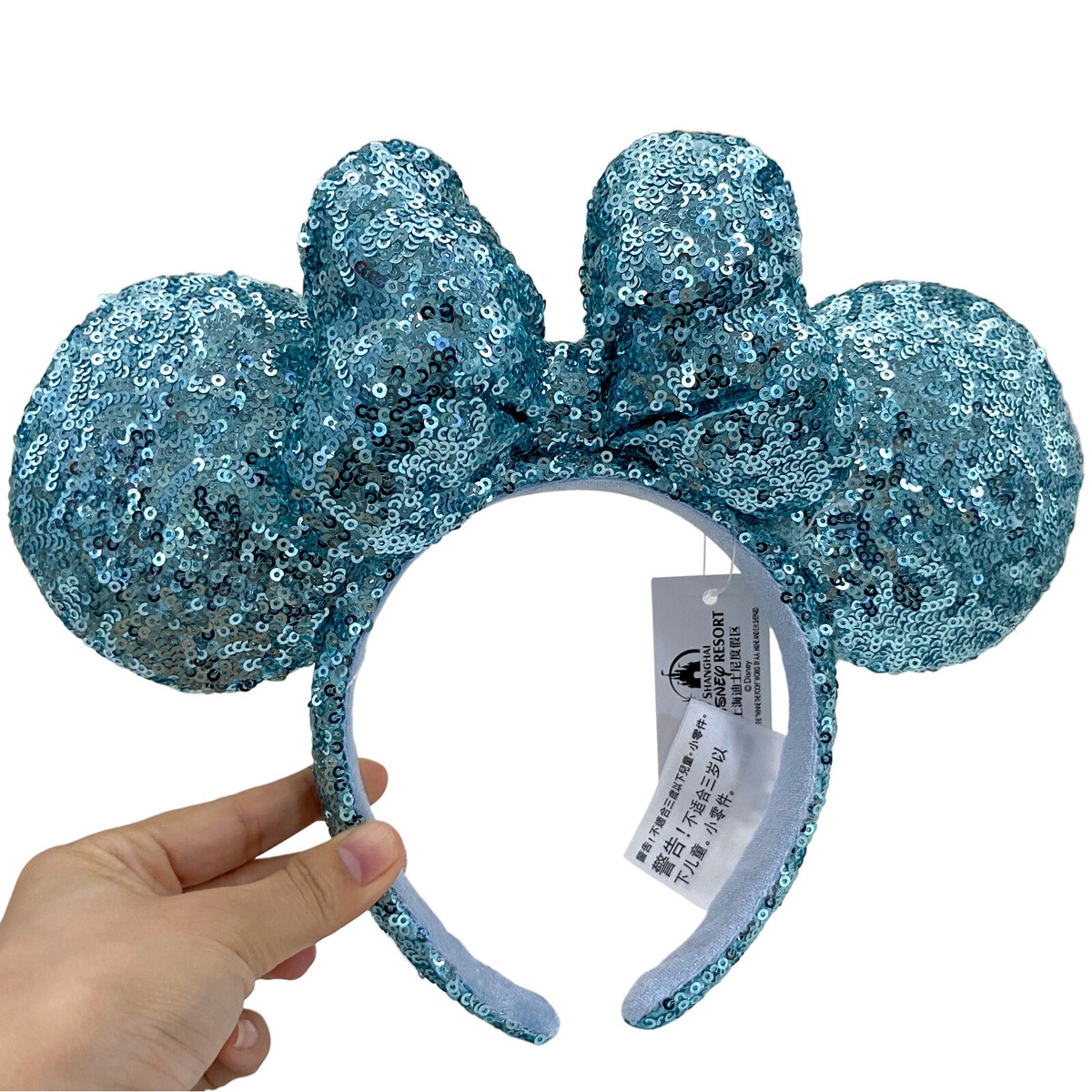 Disney Blue Sequin Minnie Mouse Ears Pearly Blue Ear Headband with Sequins Arrives at Disney  main image 4