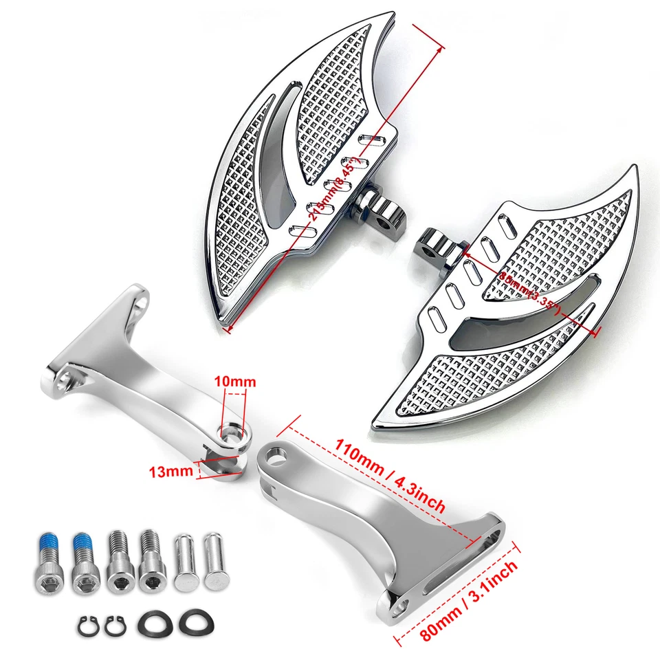 Chrome Blade Floorboards w/Brake Shift Levers For Harley Touring 08-13 St Glide - Image 3 of 4