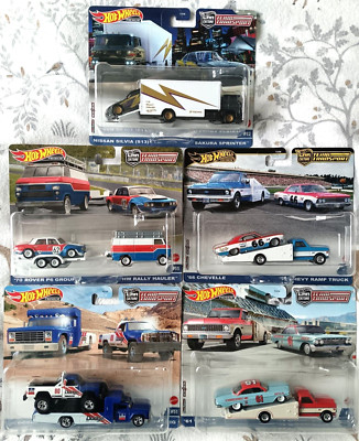 Hot Wheels Team Transport Druckguss-Modelle brandneu versiegelt Rover, Nissan, Chevy