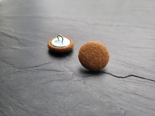 Orange & Brown Colours 100% Wool Felt Covered Buttons in 14, 19, 23, 25 or 31mm - Picture 5 of 17