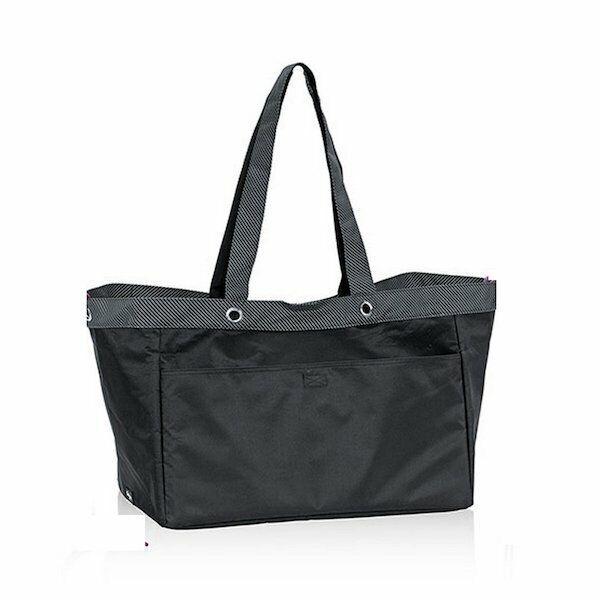 Thirty one soft Utility tote 31 gift shoulder beach gym bag Black Twill Stripe