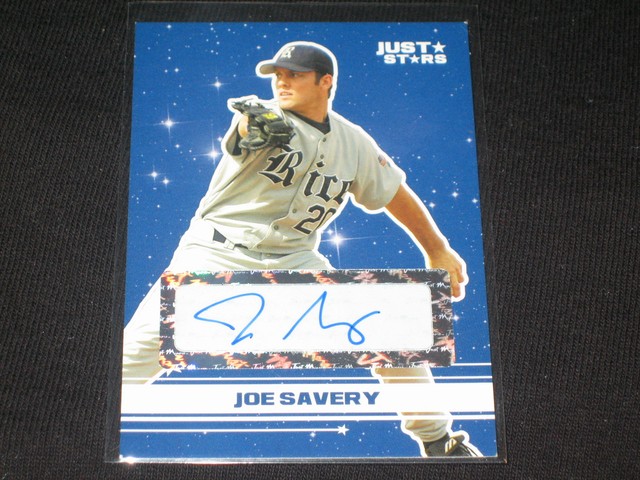 JOE SAVERY ROOKIE SIGNED AUTOGRAPHED CERTIFIED AUTHENTIC BASEBALL CARD /100