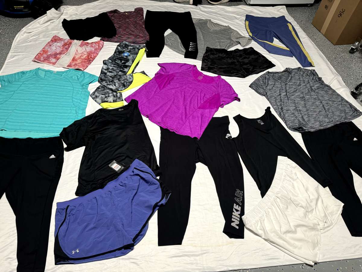 LADIES ATHLETIC WOMENS CLOTHES LOT/18 WOMENS PLUS SIZE 3XL ADIDAS UNDER  ARMOUR