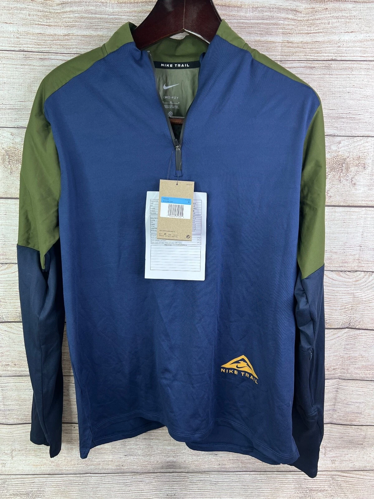 NIKE TRAIL DRI-FIT Running Hiking Long Sleeve Shirt Blue Green Sz Medium SAMPLE
Opens in a new windo