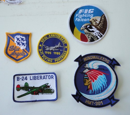 10 Mint Military Patches Air Force B-17 B-24 B-25 B-29 F-16 Blue Angels Eagle + - Picture 2 of 3